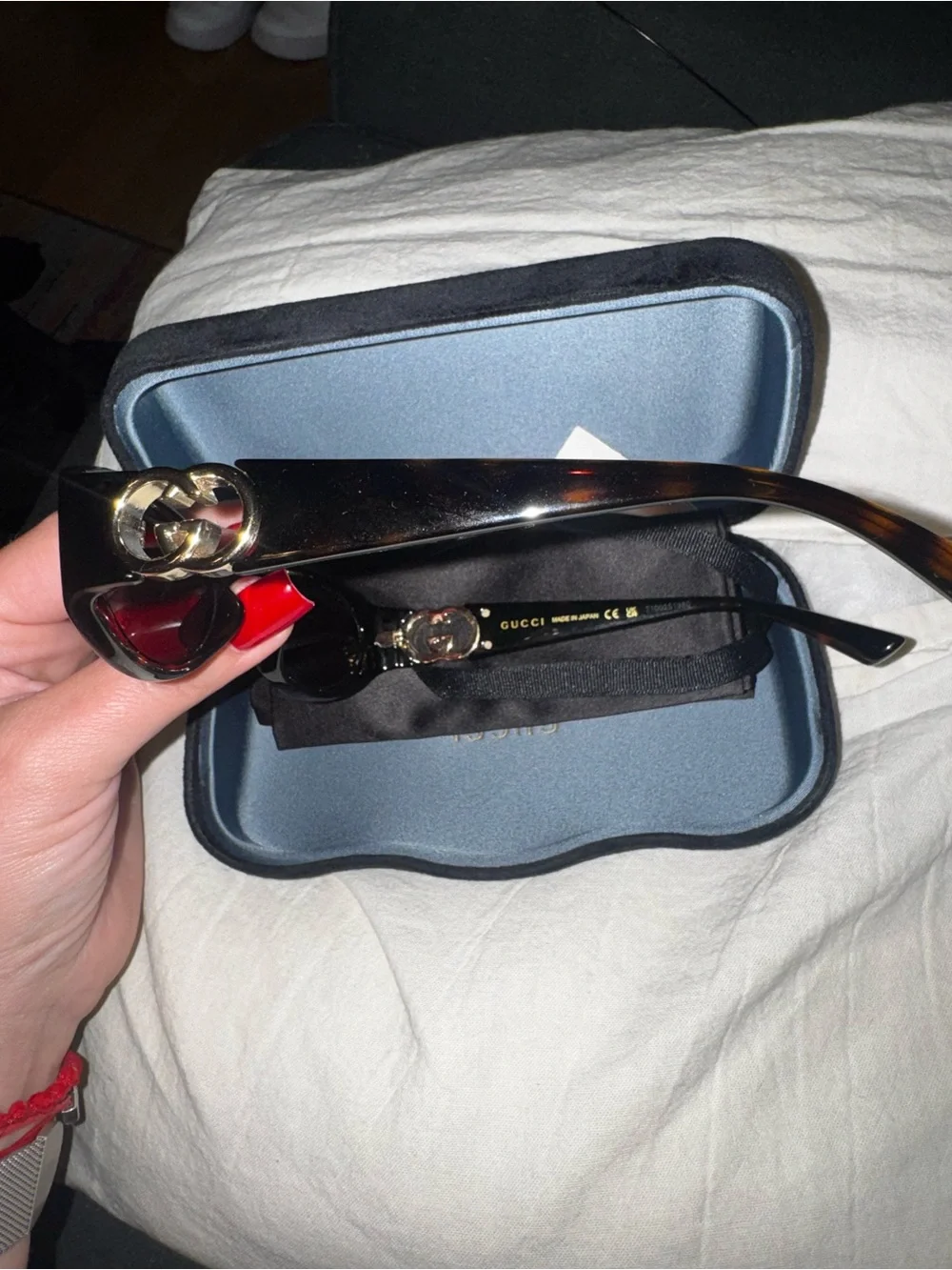 Gucci Black Oval Women's Sunglasses